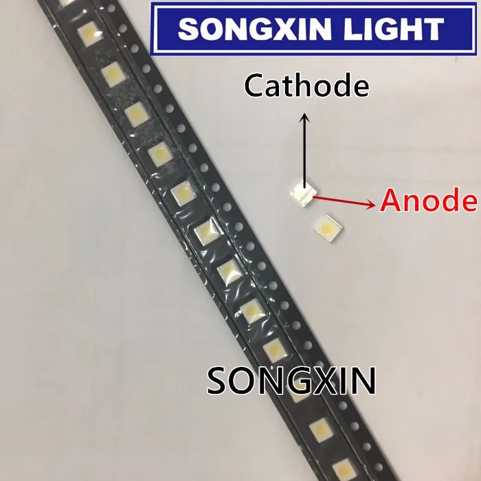 XIASONGXIN LED 백라이트 LCD TV 3535 3537 LED SMD 램프 비드 비드, 3535 콜드 화이트, 100 개, 1W, 6V