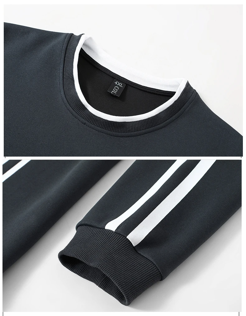 12XL Plus Size Sweatshirts Men Spring Autumn Fake Two-piece Design Sweatshirt Fashion Casual O-neck Pullover Male Big Size 12XL
