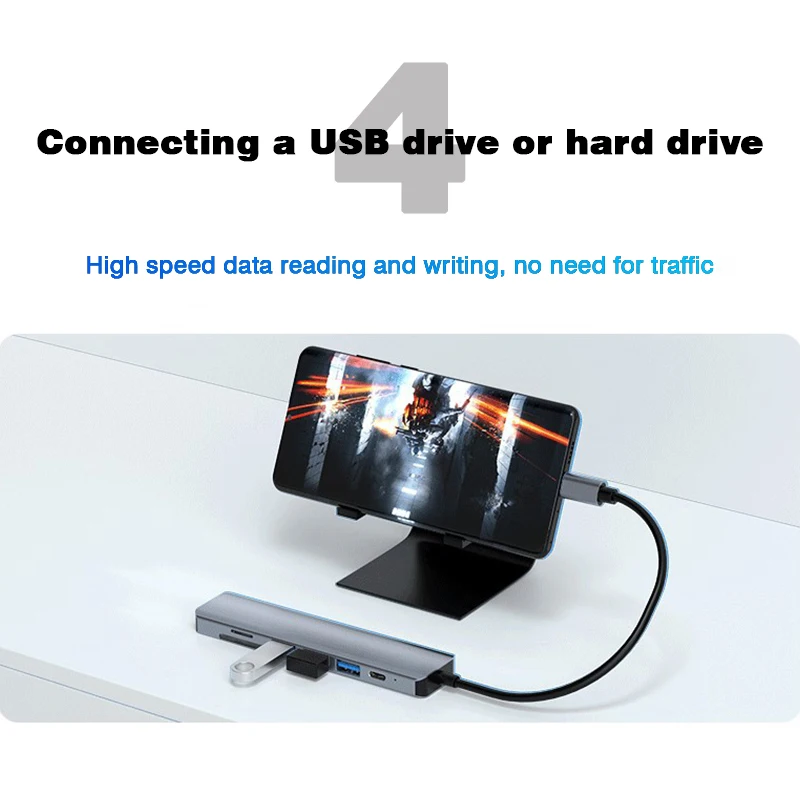 USB C 허브-HDMI 4K USB 3.0 2.0 멀티 포트 어댑터(TF SD 리더 슬롯 유형 C 허브 도킹 스테이션 PD 100W 노트북 충전 포함)