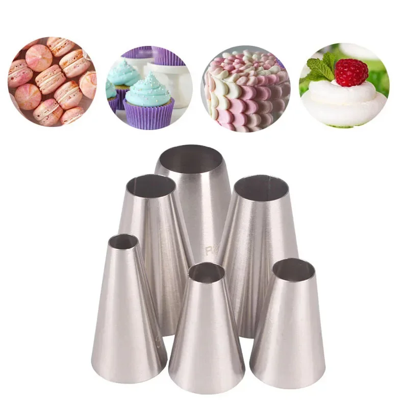 Round Mouth Pastry Nozzles Stainless Steel Cake Cupcake Tool For Confectionery Decoration Icing Piping Nozzle Tips #1A#2A#3A