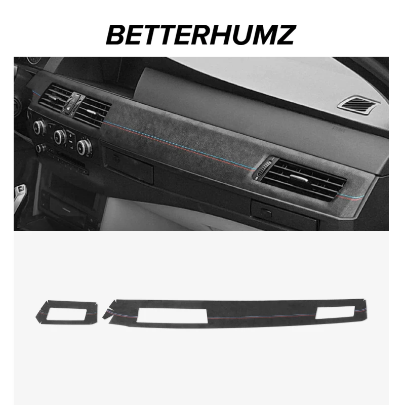 For BMW E60 Series 5 2004-2010 Made of Alcantara Dashboard Panel Instrument Trim Performance Sticker Car Interior Accessories car interior trim