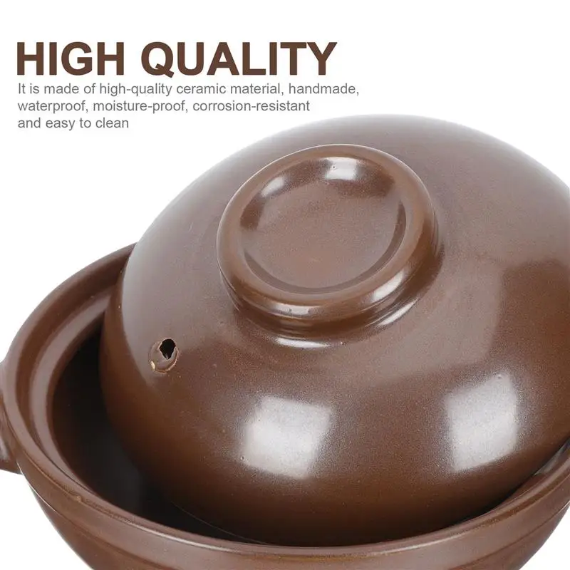Pot Soup Casserole Ceramic Cooking Lid Stew Clay Pan Earthenware Bowl Rice Cooker Hot Porcelain Small Donabe Stockpot Handle