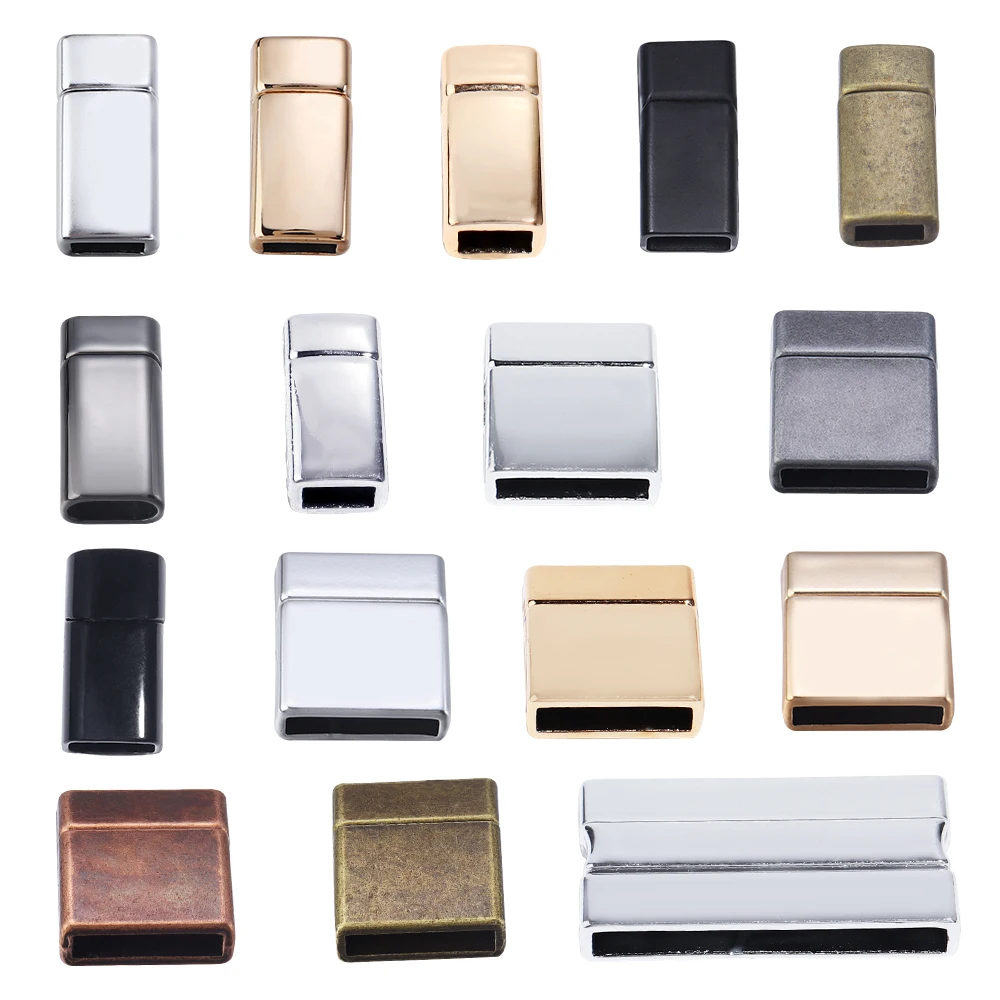 5-10pcs/lot High Quality Alloy Magnetic Buckles Flat Leather Rope