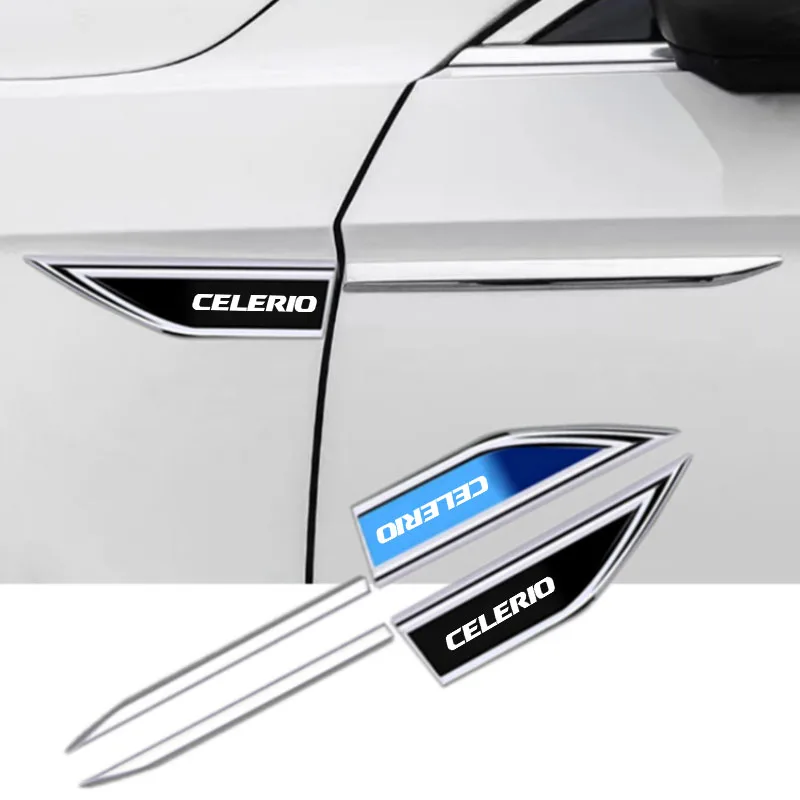 

2PCS Metal Badge Fender Side Blade Emblem Sticker Auto Side Body Fender Decal Decorate Accessories For CELERIO