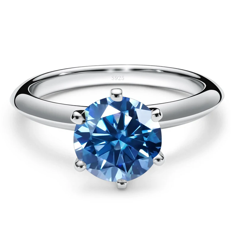 Tancise Solid Sterling Silver ring with 1 carat 6.5mm Real Moissanite for Women Wedding Engagement Fine Jewelry Gifts_voghion.com
