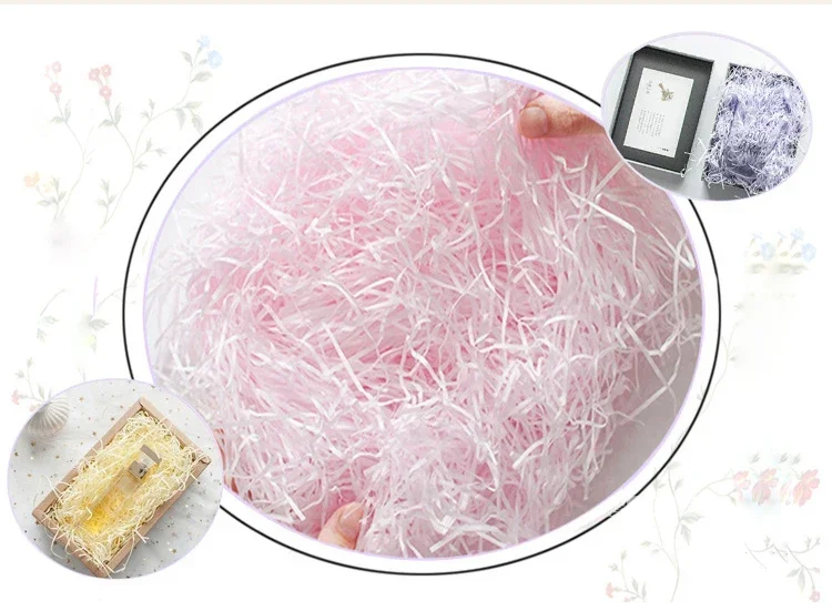 100 g Bast, bunt, geschreddertes Lafite-Graspapier, Bastfüller, DIY, Hochzeit, Party, Geschenkbox, Süßigkeitenmaterial, Verpackungsfüller – Detail 6