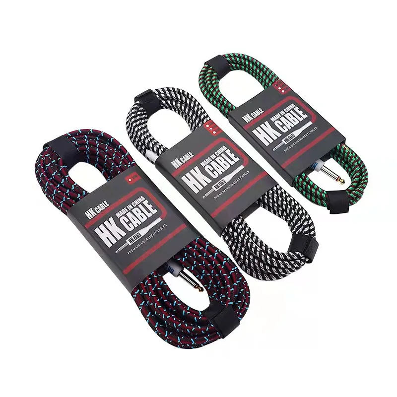 일렉트릭 기타 케이블 와이어 코드 소음 차폐베이스 케이블 없음 기타 앰프 액세서리 용 순수 구리 오디오 케이블 3/5/10m