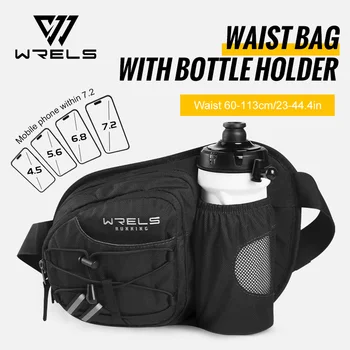 WRELS Fanny Pack Waterproof Sports Fanny Pack Lightweight Waist Bag Bottle Holder Adjustable Belt Bag Running Marathon Bum Bag