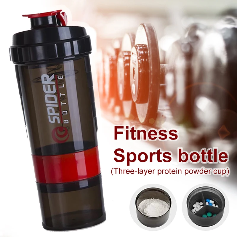 3 Tier Shaker Bottle Protein Shakes Powder Shaker - Temu