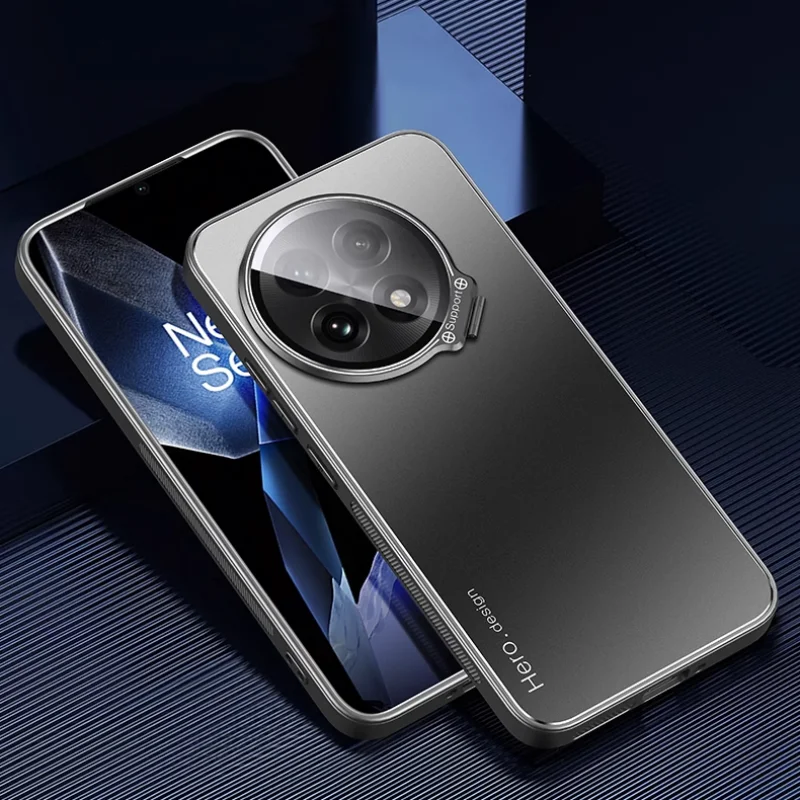 Luxury Matte Invisible Bracket Back Cover with Camera Protection Bumper