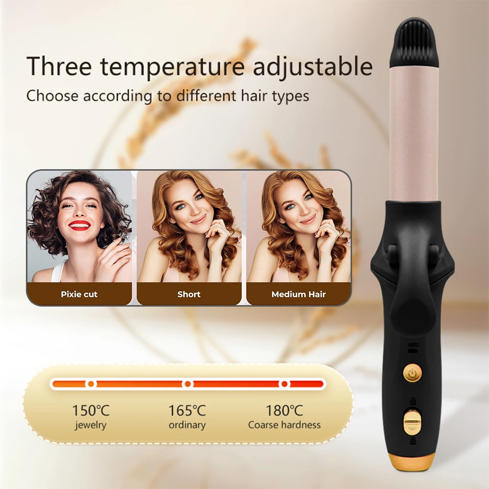 Wireless Mini Curling Iron Cordless Hair Straightener 4000mAh Rechargeable Fast Heating Portable Hair Curler for Short