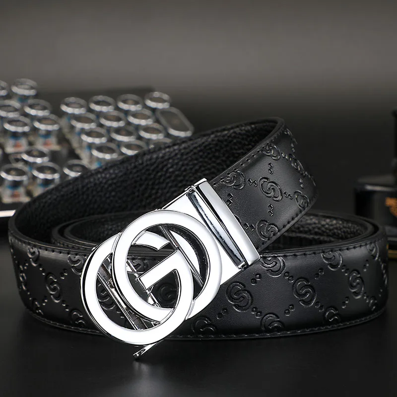 Business Men belt Casual Fashion Luxury Designer Automatic G Buckle Women belts Leather Belt for Men Male Jeans