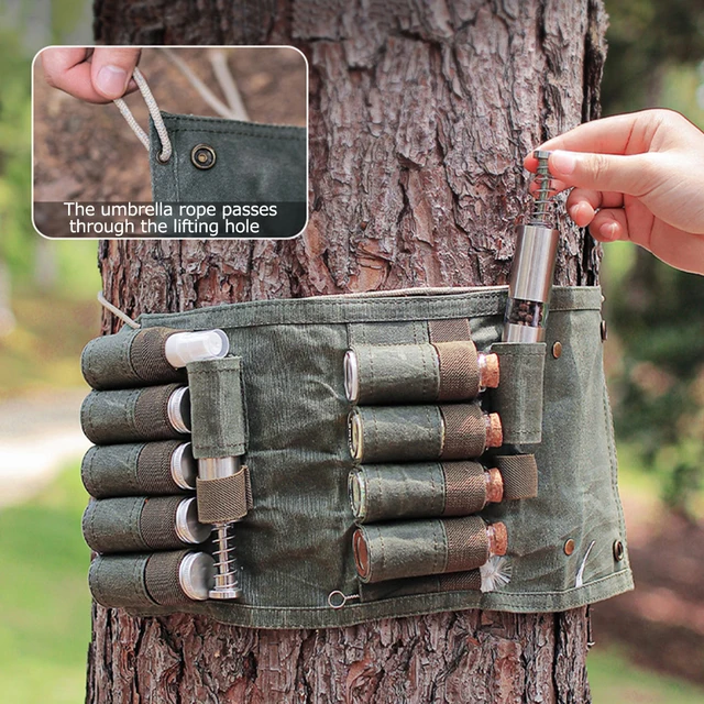 Bolsa Para Botellas De Especias, Lona Portátil Plegable, Soporte Para
