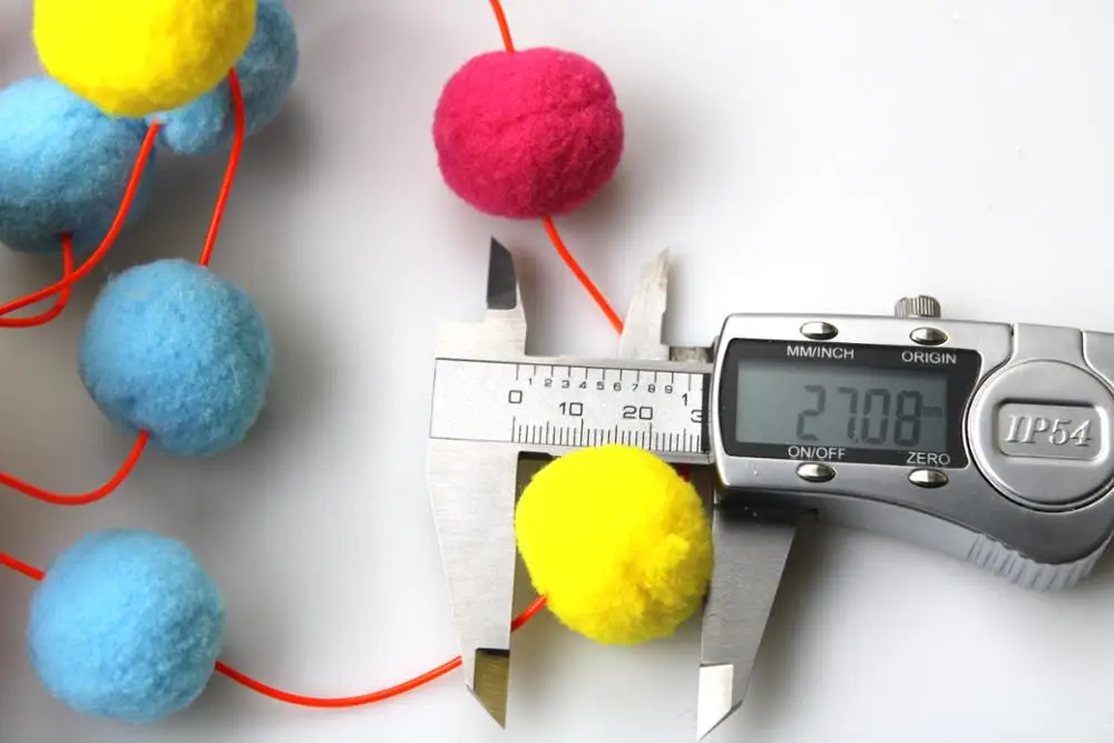 High quality beautiful multi-color polyester pom pom balls with Luminous cord