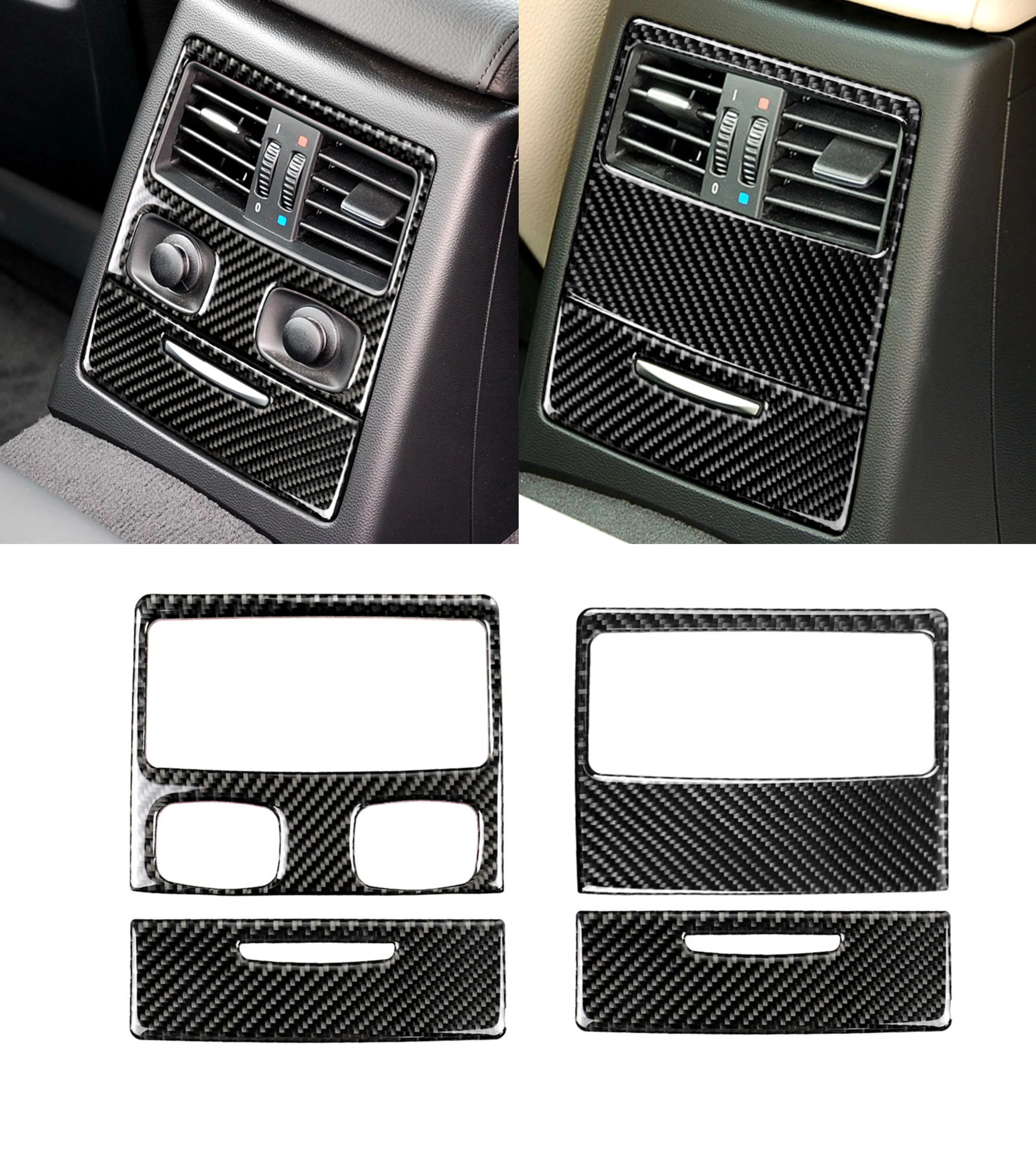 for BMW 3 Series E90 E92 2005-2012 Rear Seat Air Conditioner Outlet Vent  Decoration Cover Trim Decal Car Accessory Carbon Fiber - AliExpress