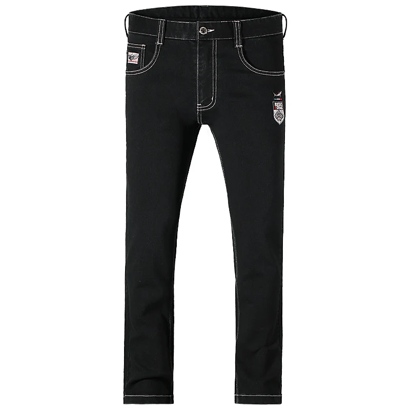 New Men's Winter Black Jeans Thicken Full Mid Waist Jeans for Man Bruce&Shark Fashion Casual Straight Leg Loose Fit Big Size 42 5