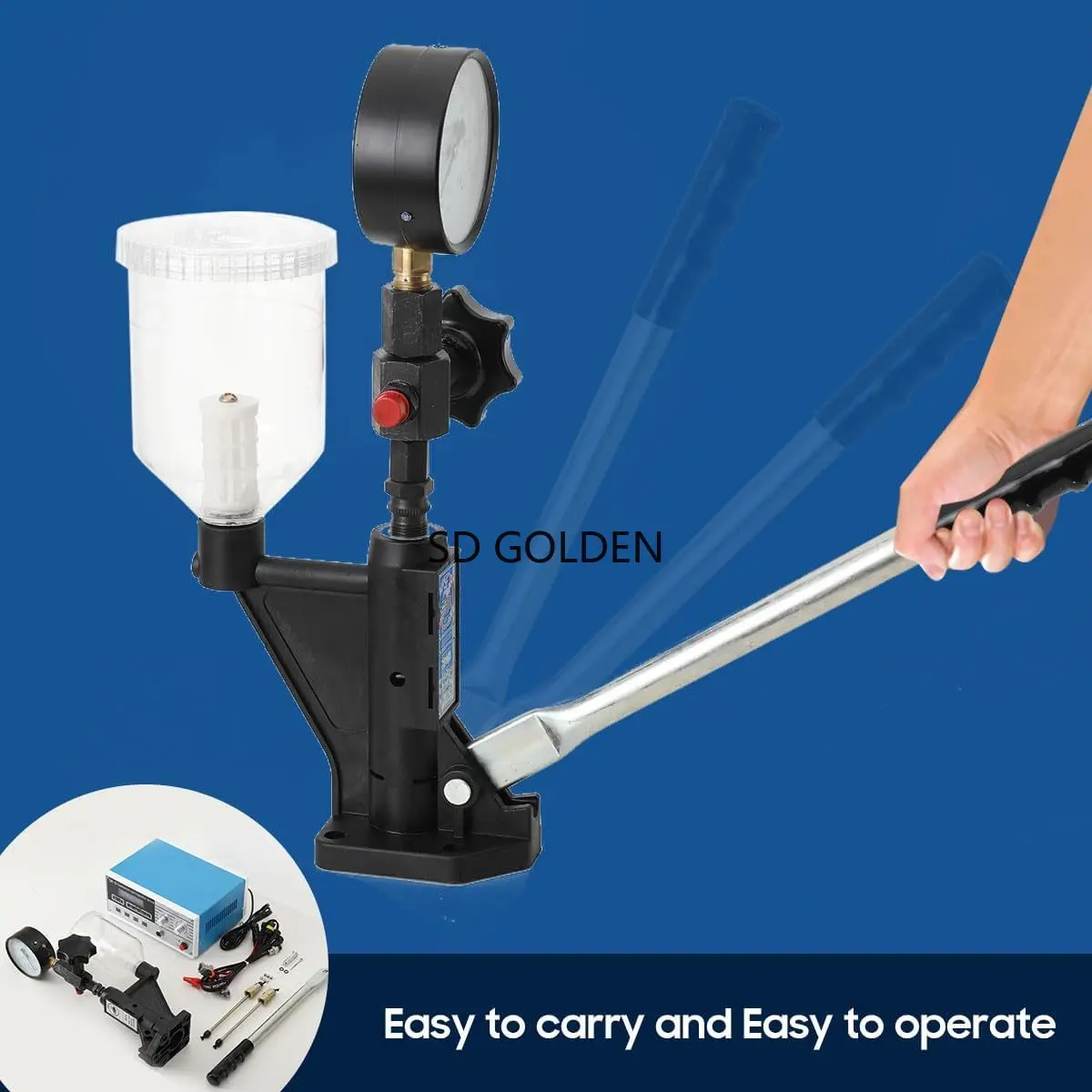 Common Rail Injector Tester Kit, 600 Bar 8700PSI CRC Multi Function Diesel Common Rail Injector Tester + S60H Fuel Nozzle