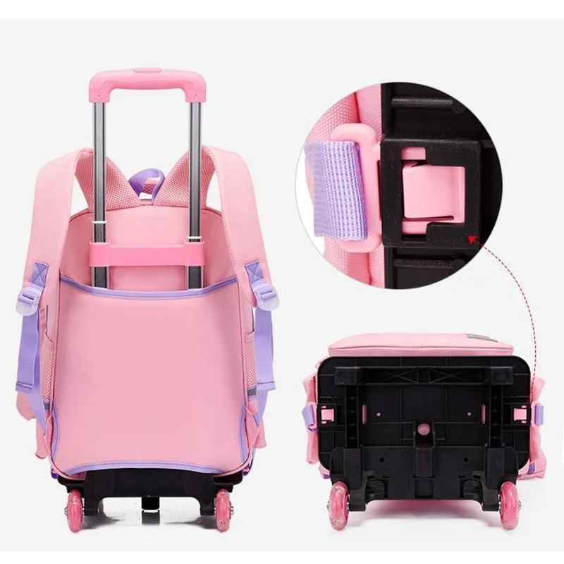 Trolley School Bags for Girls Backpack Teenager Mochilas Escolares Kids\' Luggage Sac A Dos Enfant Orthopedic Mochilas Para Mujer