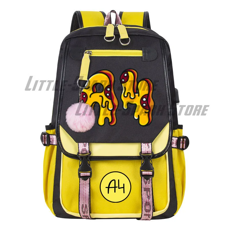 Pink а4 мерч Lamba Print Children Backpack Пицца А4 Women Waterproof School Bag Влад Бумага А4 For girl Mochila Mujer Knapsack