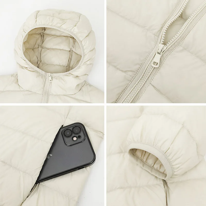 2023 New Women Down Jacket Winter Coat Female Lightweight Short-length Parkas Loose Warm Simple Outwear Hooded Slim Overcoat