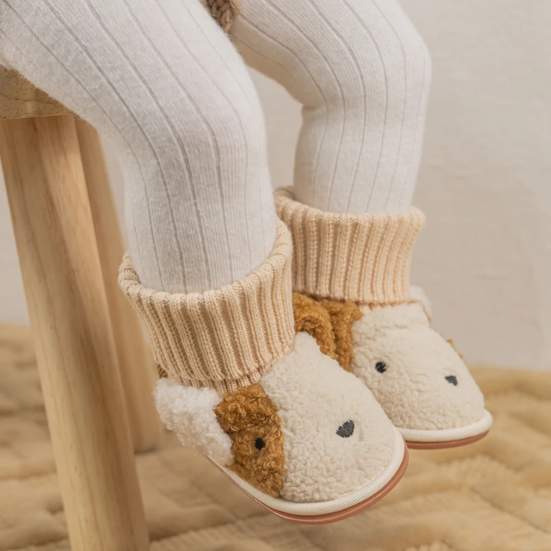 KIDSUN Warm Cotton Baby Boot Bootie Soft Sole Cotton Baby Winter Footwear Shoes Newborn Toddler First Walkers Shoes
