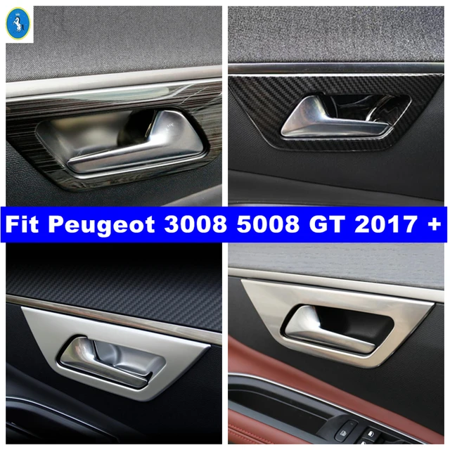 Matte Interior Door cup Handle Cover Trim For Peugeot 3008 GT 2016