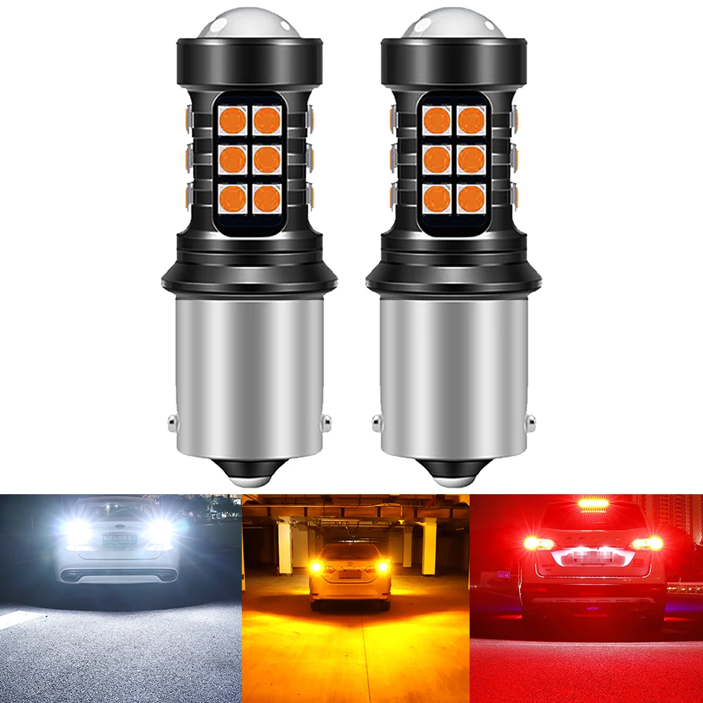 Led turn signal light 2pcs S25 1156 P21W BA15S BAU15S PY21W 1157 BAY15D P21/5W T20 7440 7443 W21W 3157 P27/7W White