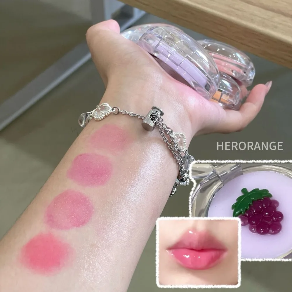 Fruit 2-in-1 Temperature Changing Lipstick Makeup Plate Double Layer Clear Base Moisturizing Lip Balm Care Activated Lip Makeup_voghion.com