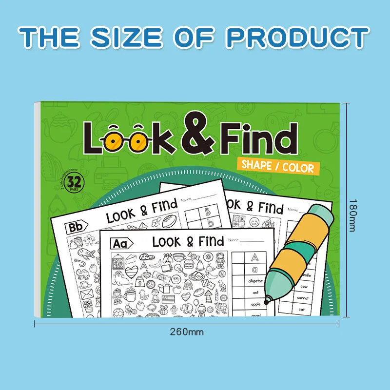 Look and Find Activity Book for Kids with Hidden Objects Focus Attention Practice Fun Coloring Book Home School Early Education