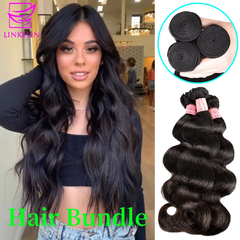 

Body Wave Bundles Human Hair Brazilian Weaving Natural Black 3 4 Bundles With Closure Virgin Hair 30 Inch Raw Hair Extensions