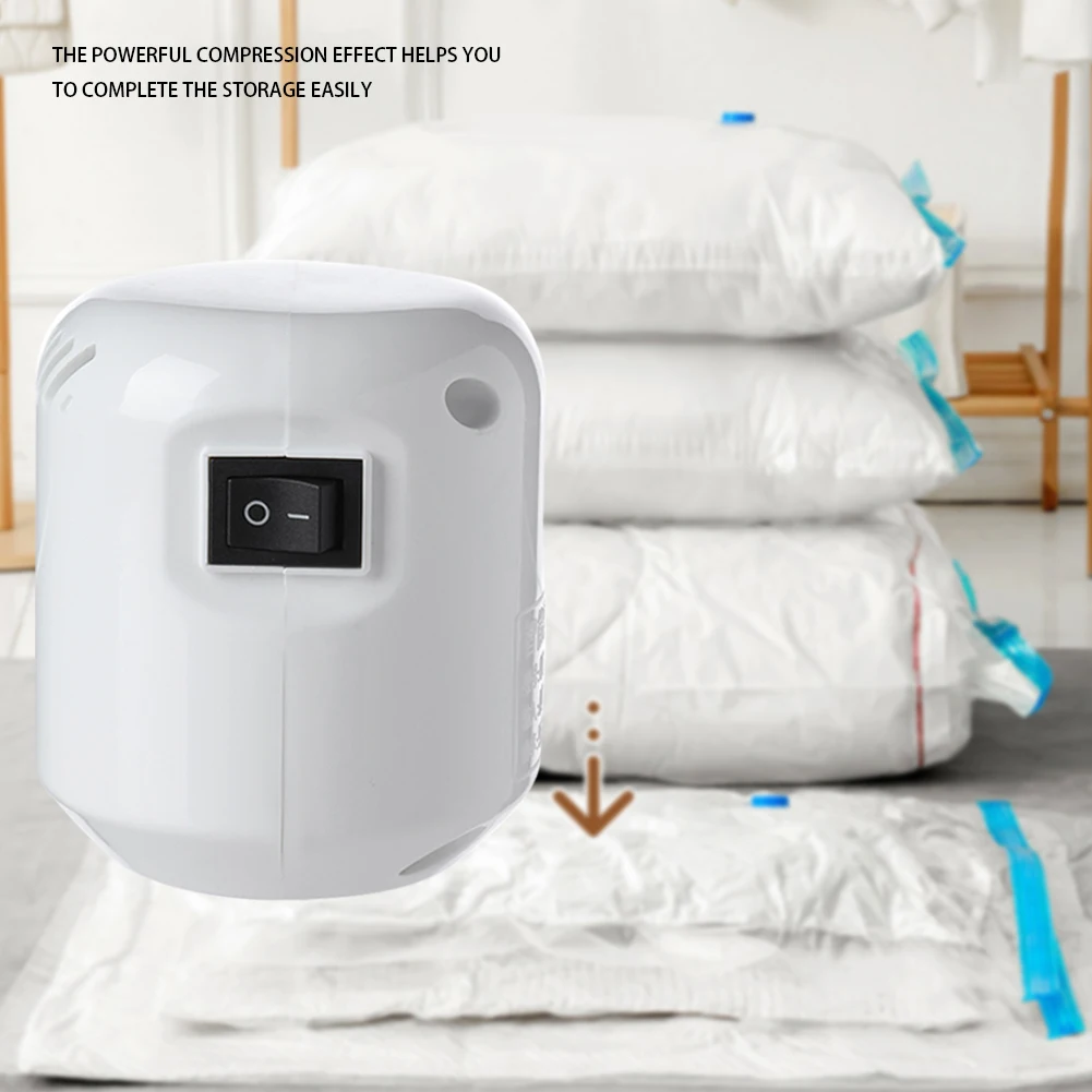 Electric Air Pump Portable Vacuum Sealed Compression Bag Pump Mini Vacuum Sealer Machine for Clothes Storage Bags Food Organizer