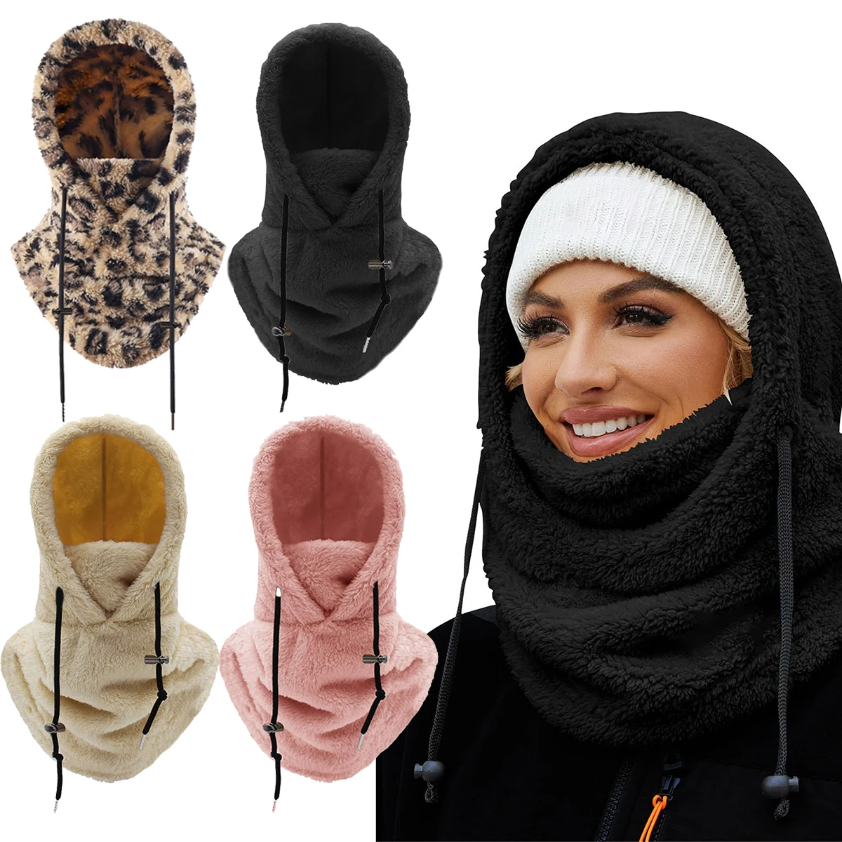 Sturmhaube, windabweisende Winter-Gesichtsmaske, Fleece-Skimaske für Männer und Frauen, warme Gesichtsbedeckung, Mütze, Schal