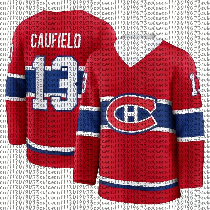 2026 Sommer Retro-Stil Eishockey-Trikot Rot Marine Weiß C&H Logo 3D HD-Druck Atmungsaktives Sport-Fan-Shirt Unisex Oberteile Pullover