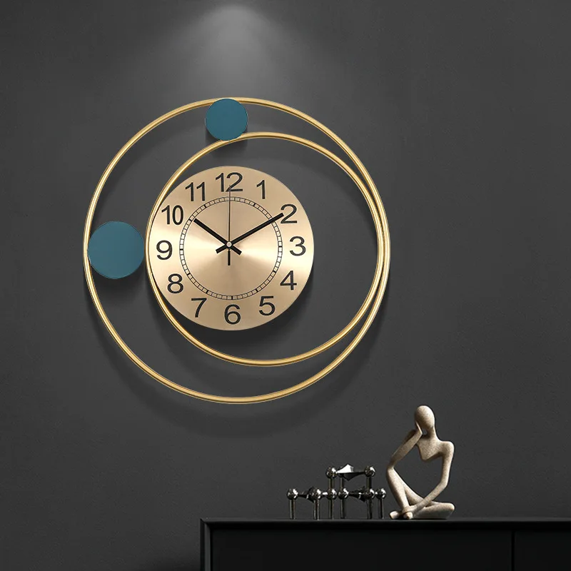 

European-style modern minimalist wind wall clock home living room fashion bedroom silent clock wall decoration 42X42CM