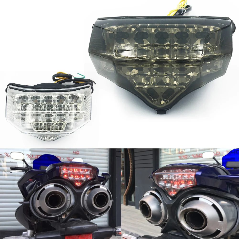 Feu Arrière Moto Intégré Pour Yamaha FZ6 600 / FZ600 / FZ6-S2 (2004-2014) - Feu Stop + Clignotants LED