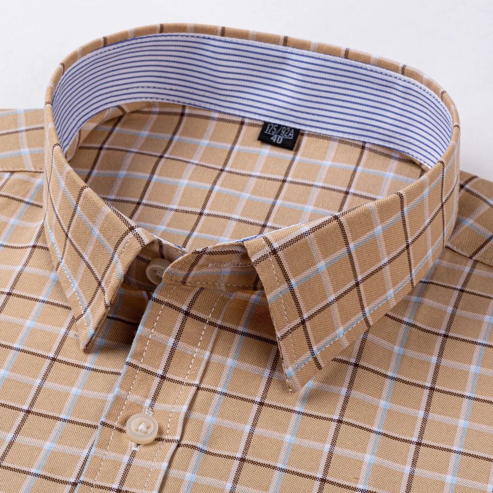 Men's Summer Short Sleeve Cotton Oxford Shirt with Single Patch Pocket