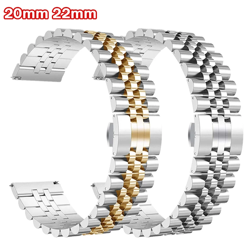 Stainless Steel Replacement Watch Strap - 20mm/22mm Bracelet Band