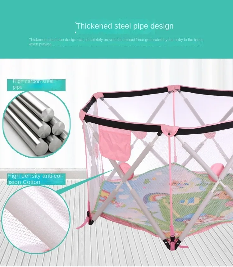 Foldable Baby Playpens Baby Playground Infant Safety Barriers Dry Balls Pool Protector Safety Fence Easy To Carry