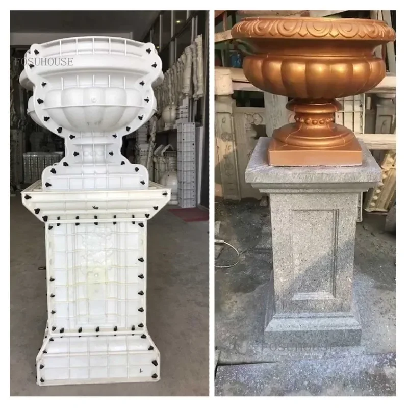 Plastic Thickened ABS Flowerpot Mold Cement Mold for Garden Balcony Fence Square Column Pier Roman Column Concrete Bonsai