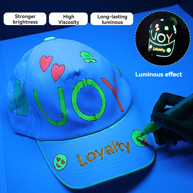1PC Fluorescent Pens Highlighter Colorful Paint Pen Glow in The Dark Bright DIY Luminous Marker Pen Craft for Drawing