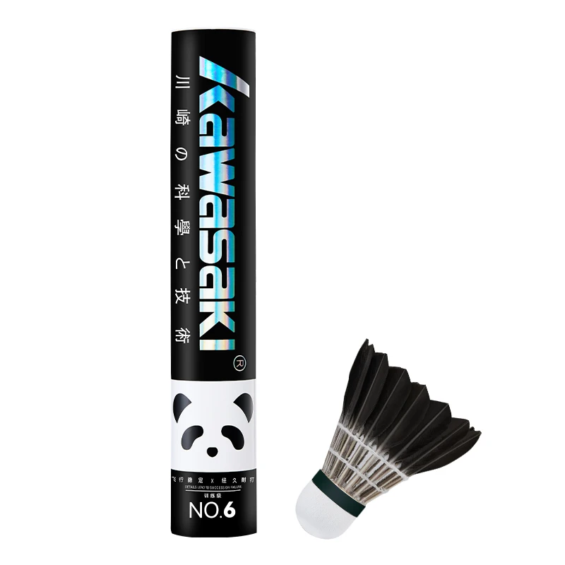 Badminton Shuttlecock Badminton Ball Feather Shuttlecock Kawasaki Badminton Durable Black Goose Feather Shuttlecock 77' Speed Indoor/Outdoor Daily Training