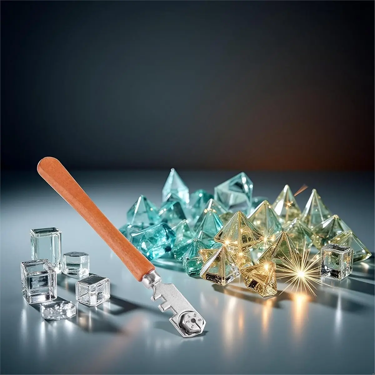 Affidabile - Kit di utensili professionali per taglierina per vetro, sistema di taglio a 6 ruote, profondità 30 mm, impugnatura ergonomica - immagine 2