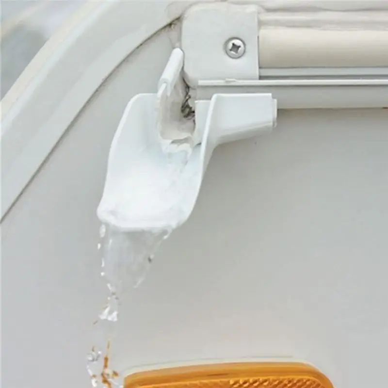 AUAU-8Pcs RV 거터 스파우트, 비 오는 날에도 RV 상단을 보호하는 흰색 빗물받이 확장 장치, 먼지와 검은 반점 감소