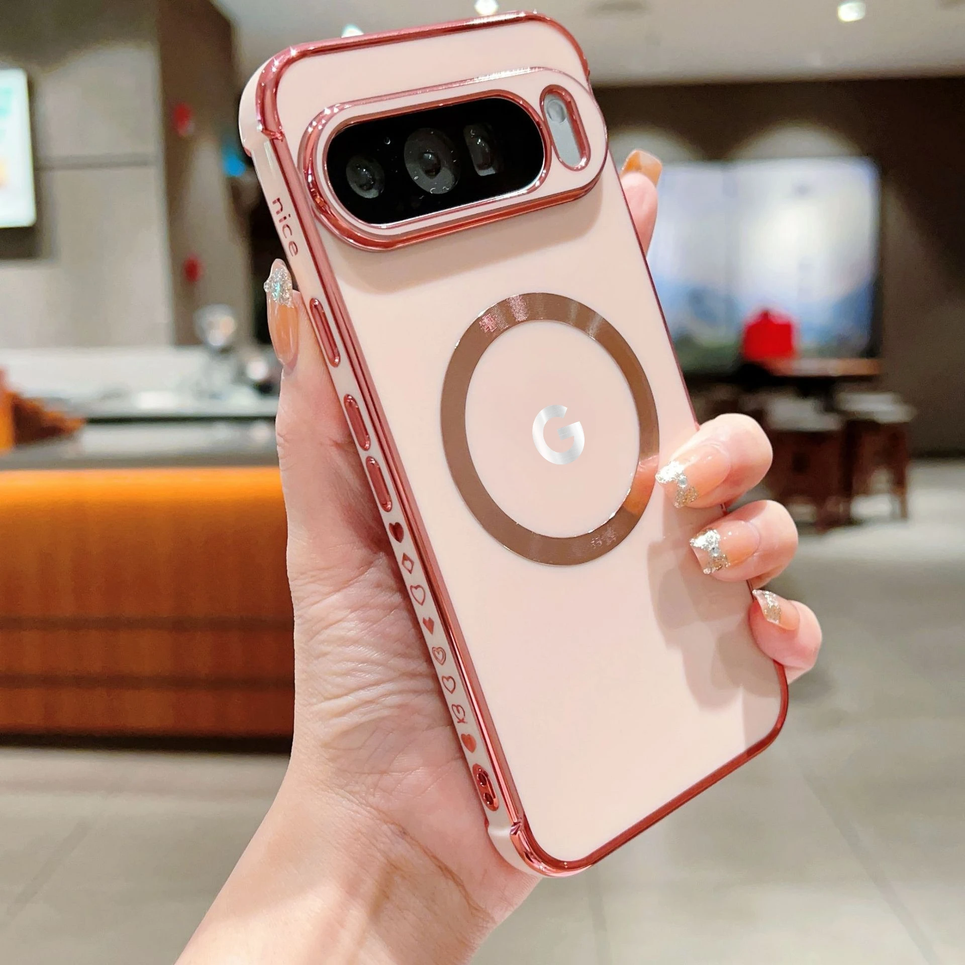 Luxury Magnetic Camera Lens Protector Case with Wireless Charging Compatibility