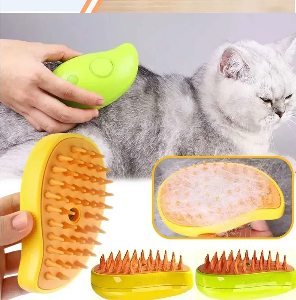 Pet Spray Comb Cat Dog Electric Spray Hair Removal Comb One Button Spray Anti Flying Hair Massage Brush 3