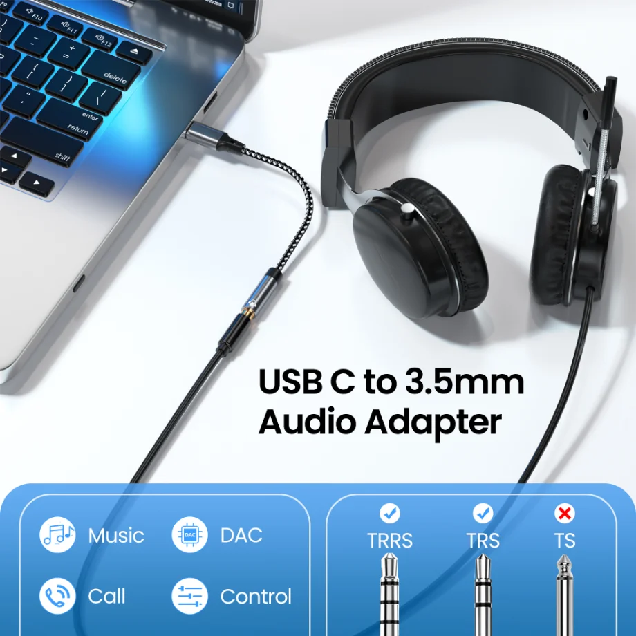 femmina da 3,5 mm, cavo Aux Audio Dongle, per porta USB di