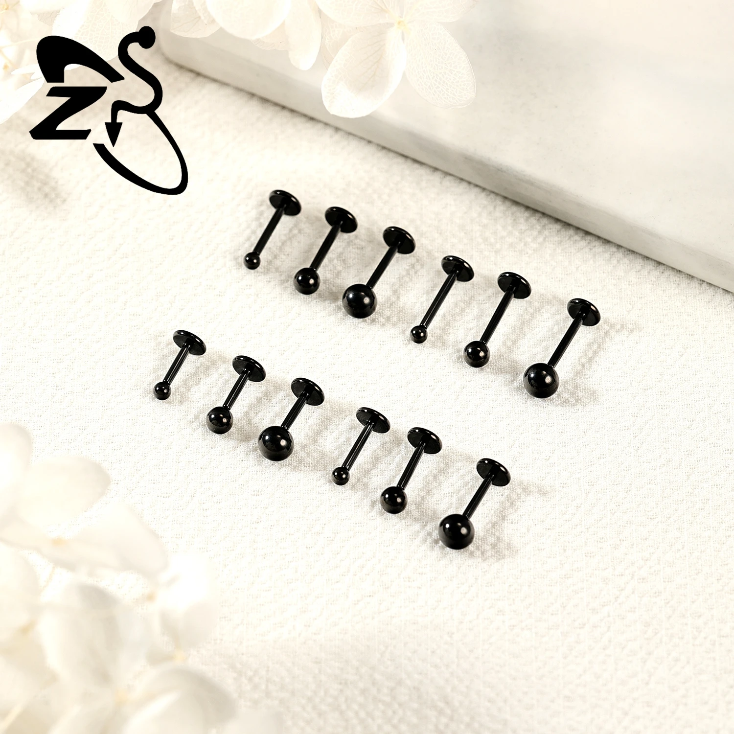 ZS 스테인리스 스틸 립 스터드, 라브렛 립 피어싱, 나선형 연골 피어싱, 귀걸이 쥬얼리, 16G, 18G, 20G, 1 피스 플러그