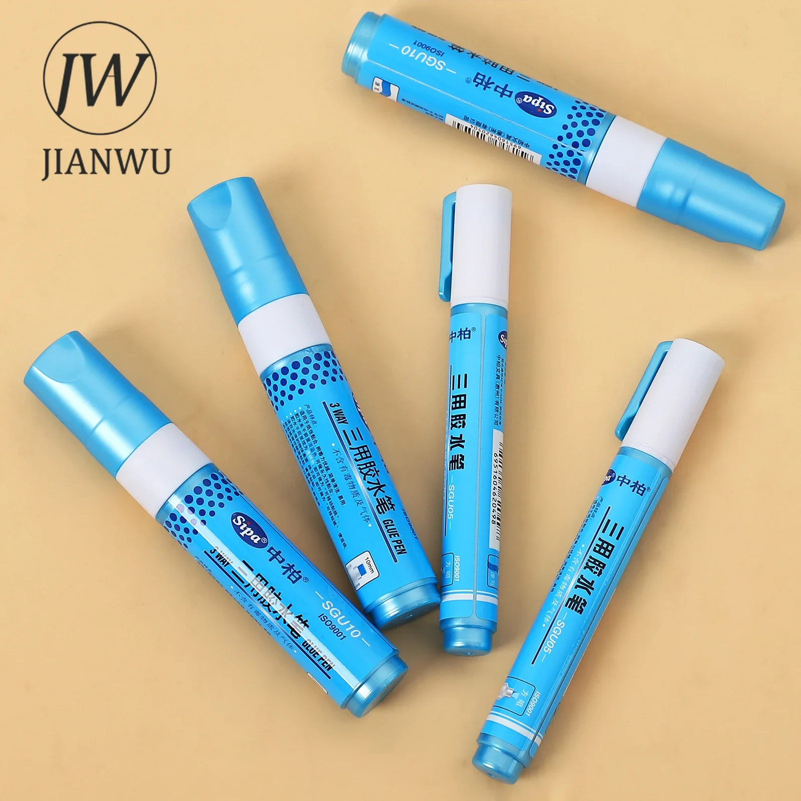 JIANWU 1 Pcs Three-Purpose Fast Dry Glue Pen Creative Large Capacity Solid Glue Pen Shape Glue Stick Kawaii Stationery Supplies 2