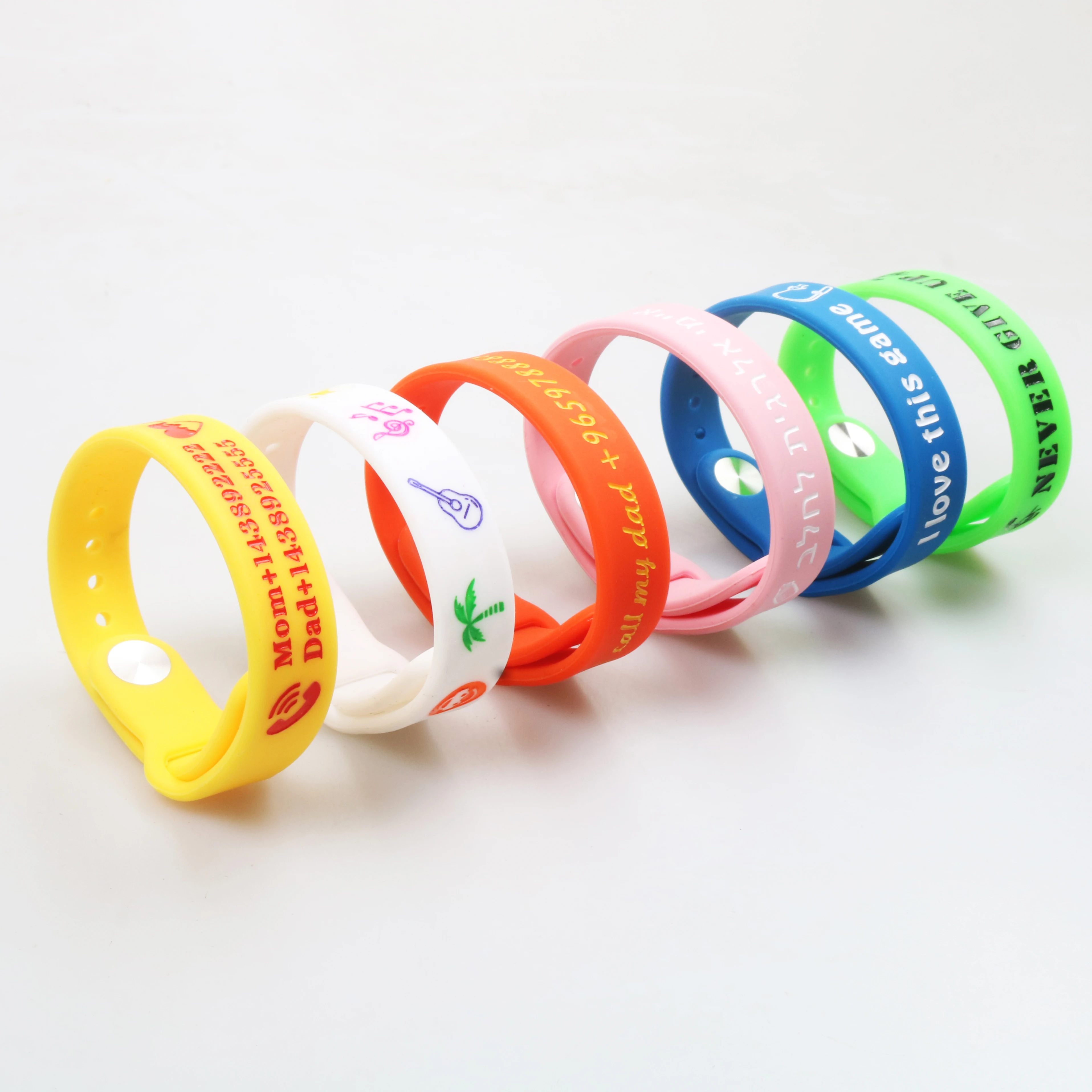 Silicone Bracelets 1PCS Back buckle style Custom DIY Name Phone Number Engraved Personalized Wristband birthday