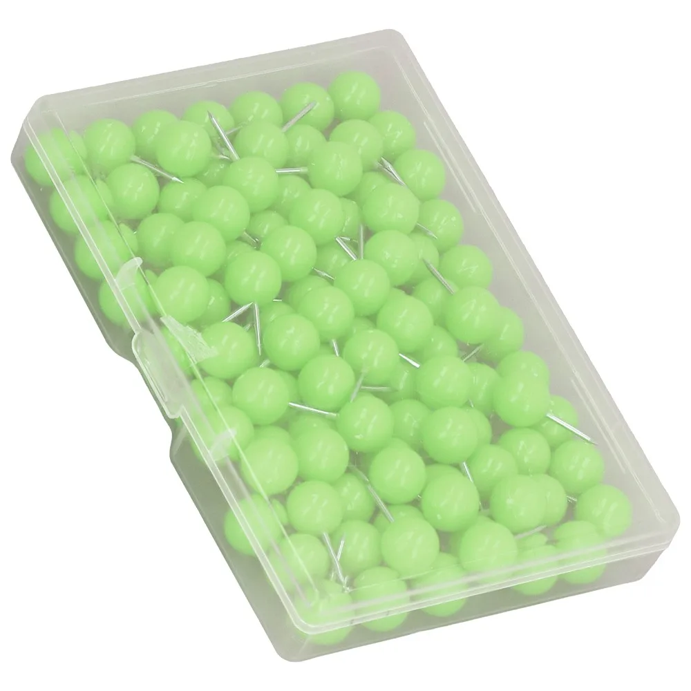 100Pcs 박스형 핀 캔디 컬러 푸시 핀 9.5*20mm 플라스틱 케이스 맵 핀 라운드 헤드 드로잉 핀 벽 장식
